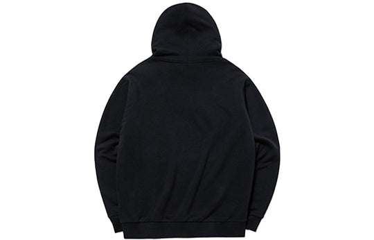 Men's ANTA Living Series Fleece Lined Hooded Sports Pullover Long Sleeves Knit Black 152148727-4