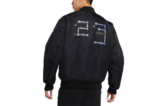 Men's Jordan Casual Sports Logo Printing Padded Black Jacket DN4172-010 Padded Clothes - KICKSCREW