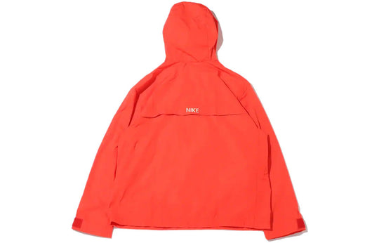 Men's Nike Sportswear Circa Logo Solid Color Waterproof Hooded Jacket Light Deep Red DQ4235-696