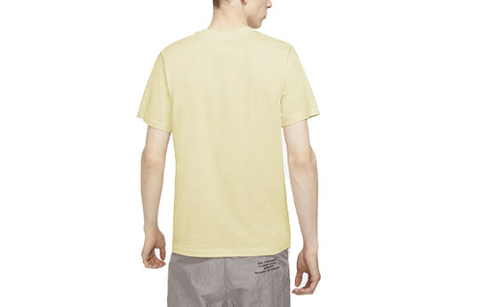 Men's Nike Small Round Neck Short Sleeve Yellow T-Shirt AR4999-113