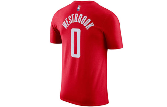 Men's Nike Sports Basketball Short Sleeve Rockets Russell Westbrook No. 0 Red T-Shirt CV8522-659
