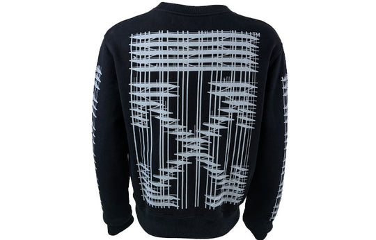 Men's OFF-WHITE Loose Casual Round Neck Pullover Printing Black OWBA25E19E30004IW