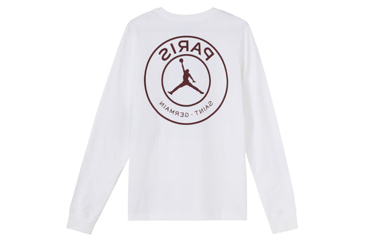 Air Jordan Paris Saint-Germain Printing Logo Long Sleeves White CK9782 ...