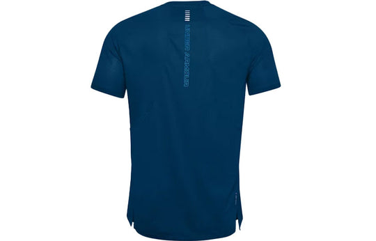 Men's Under Armour Qualifier Lightweight Running Sports Gym Short Sleeve Blue 1353467-581