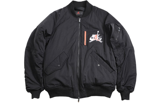 Air Jordan Wings MA-1 logo Printing Stay Warm Casual Jacket Black AV25 ...