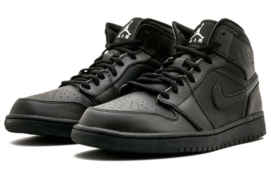 Air Jordan 1 Mid 'Black White' 554724-034 Retro Basketball Shoes  -  KICKS CREW