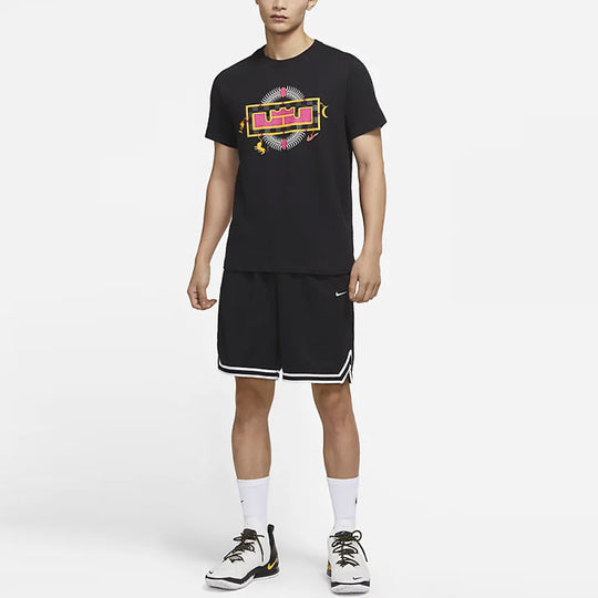 Nike LeBron Pattern Printing Round Neck Short Sleeve Black DN2902-010