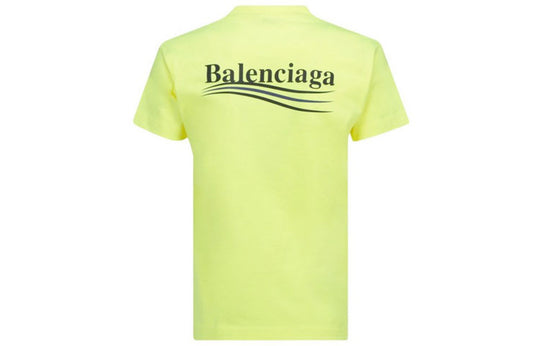 Balenciaga Logo Printing Round-neck Yellow 612964TJVF77110
