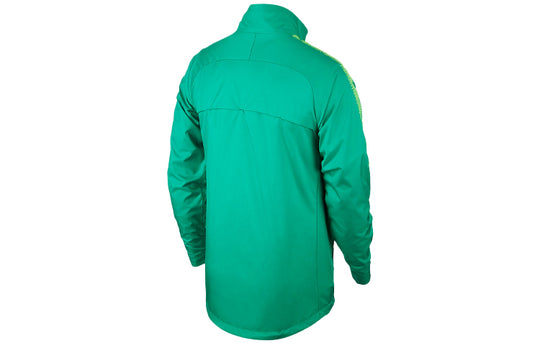 Men's Nike Logo Printing Solid Color Stand Collar Sports Training Jacket Green AR4519-324