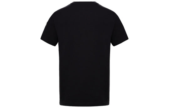 Men's Moncler Pattern Alphabet Printing Short Sleeve Black T-Shirt 0918C736208390T999 T-shirts  -  KICKSCREW