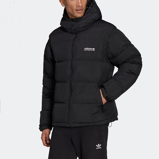 adidas originals Optimus Jacket Detachable Sleeve Stay Warm Sports hooded down Jacket Black H13574