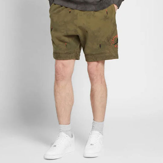 Air Jordan x Cactus Jack by Travis Scott Washed Suede Shorts 'Medium Olive' CN3425-222 Shorts  -  KICKS CREW