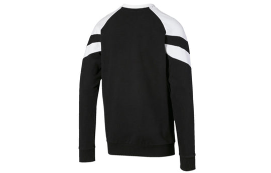 PUMA Sports Round Neck Knit Pullover Black White 595953-01