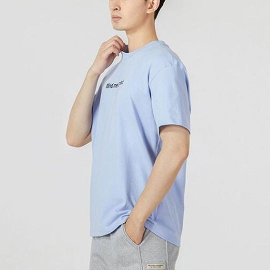 Men's Nike Loose Pattern Alphabet Printing Round Neck Casual Loose Short Sleeve Light Sea Blue T-Shirt DQ1906-548
