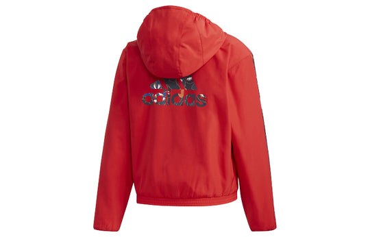 adidas Mic Warm Jkt Multi-Color Flowers Logo Hooded Jacket Red GG0769