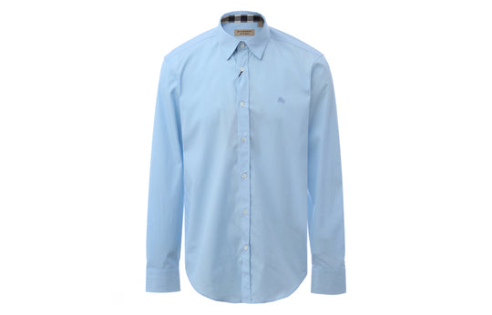 Men's Burberry Cotton Classic Long Sleeves Shirt Blue 39911601 - KICKS CREW