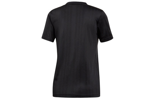 (WMNS) adidas originals Trefoil Tee Casual Sports Round Neck Alphabet Printing Short Sleeve Black DV0116