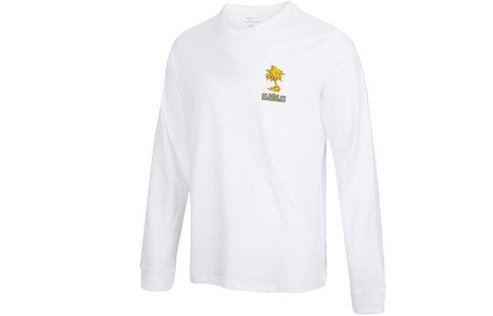 Men's Nike Lebron Sfg Basketball Sports Printing Round Neck Long Sleeves White T-Shirt DN2906-100