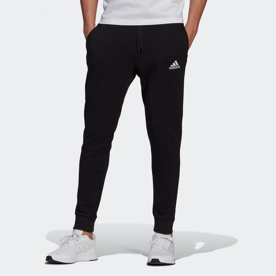 Men's adidas Logo Embroidered Solid Color Bundle Feet Sports Pants/Trousers/Joggers Black GK9268