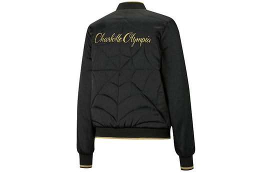 (WMNS) PUMA x Charlotte Olympia Stand Collar Double-sided Cotton Jacket Black 598789-01