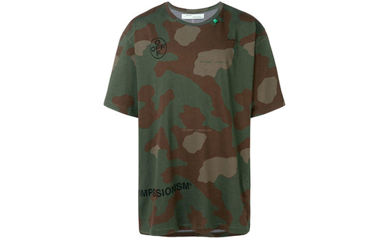 OFF-WHITE Camouflage Army Green Short Sleeve Loose T-Shirt OMAA038R191850169910 T-shirt - KICKSCREW