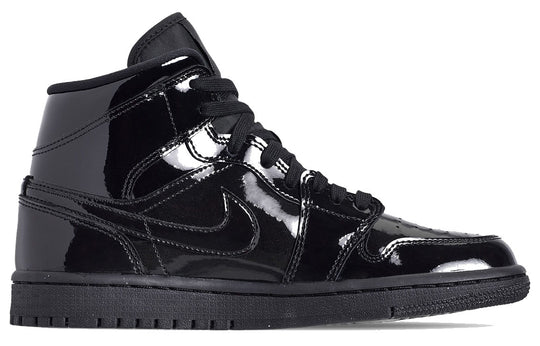 (WMNS) Air Jordan 1 Mid Patent SE 'Triple Black' BQ6472-002 Retro Basketball Shoes  -  KICKS CREW