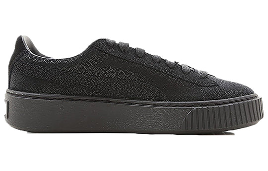 (WMNS) PUMA Basket Platform Casual Sneakers 'Black' 363313-04