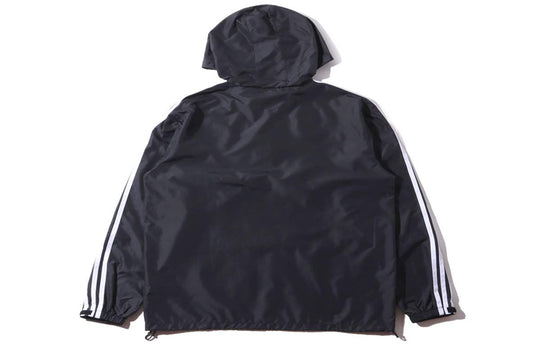 adidas originals Half Zipper Pullover Hooded Jacket Black DX4216