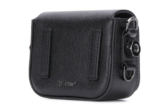 OFF-WHITE Binder Clip Stripe Black White Handbag OWNA087S20LEA0011001 Shoulder Bags - KICKSCREW