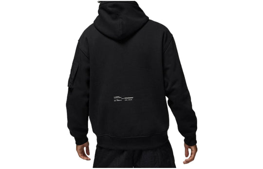 Men's Air Jordan Solid Color Logo Printing Hooded Pullover Long Sleeves Black DQ8062-010