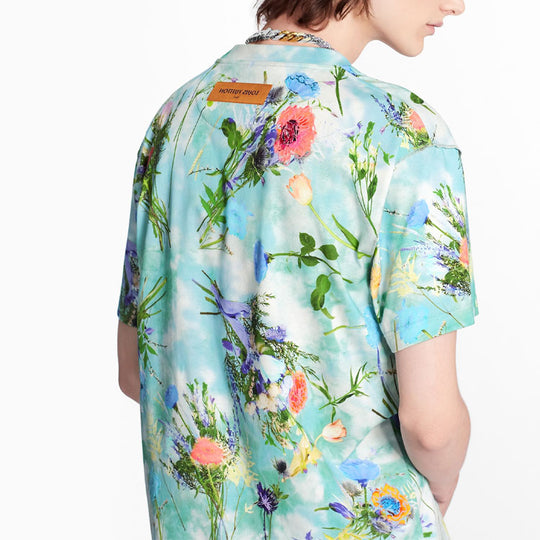 LOUIS VUITTON Cotton Flower Printing Embroidery Male Blue 1A7QLD - KICKS  CREW