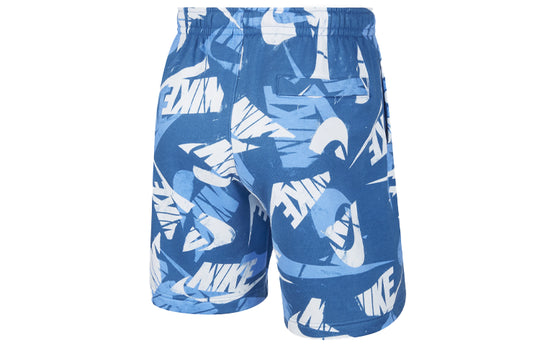 Men's Nike Sportswear Sport Essentials+ Logo Full Print Sports Shorts Blue DM6886-407