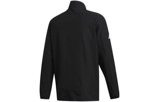 adidas Golf Sports Windproof Woven Stand Collar Jacket Black FR4245