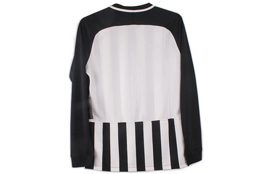 Men's Nike Stripe V Neck Long Sleeves Black White T-Shirt AO2455-010