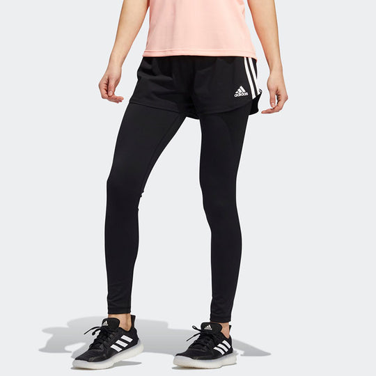 (WMNS) adidas 2in1 Short Thgt Training Tight Sports Pants/Trousers/Joggers Black GM5024