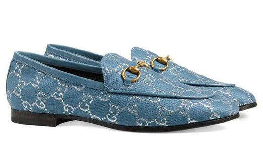 (WMNS) GUCCI Jordaan Loafers Shoes Blue 431467-2C820-4691 - KICKS CREW