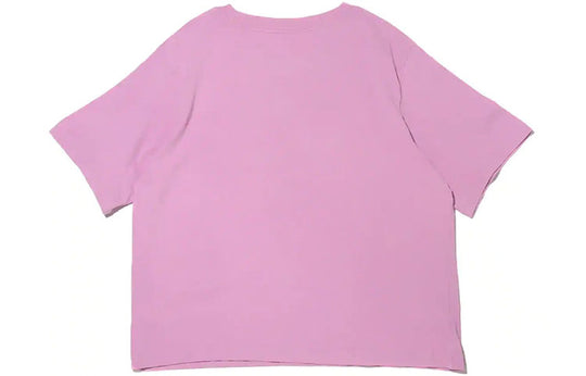 (WMNS) Nike Sportswear Logo Printing Loose Retro Knit Short Sleeve Purple DD1234-597