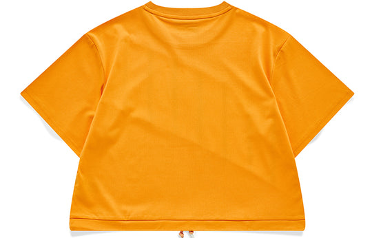FILA FUSION Splicing Stripe Printing Loose Sports Short Sleeve Orange T11W139120F-OR