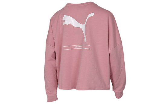 (WMNS) PUMA Casual Sports Alphabet Printing Round Neck Long Sleeves Hoodie Pink 581069-14