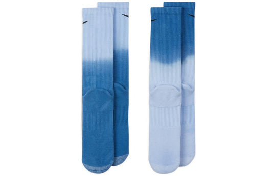 Nike Brand Logo Gradient Sports Training Socks Couple Style 2 Pairs Bl ...