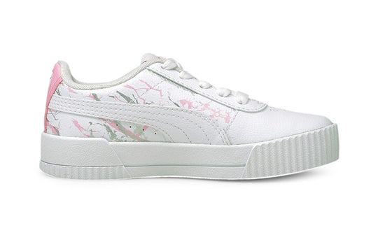 (PS) PUMA Carina Marble Glitter Casual Board Shoes White/Pink 375090-01