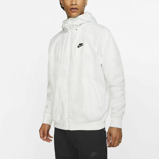 Nike Casual Sports Running hooded Long Sleeves Jacket White AR2191-121