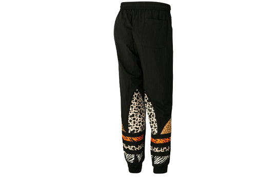 adidas originals x Atmos Crossover Leopard print Logo Bundle Feet Sports Pants Black GT7294
