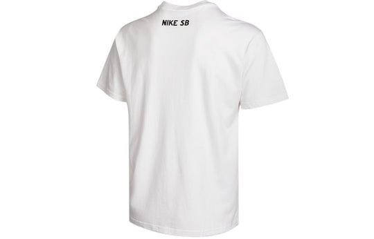 Nike SB Printing Skateboard Loose Knit Short Sleeve White DD1299-100