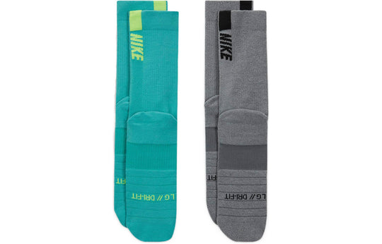Nike Multiplier Casual Logo Sports Knit Socks Unisex 1 2 Pairs Blue Gray SX7557-916