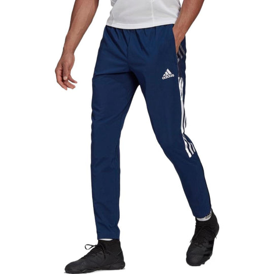 Men's adidas Solid Color Side Stripe Logo Sports Pants/Trousers/Joggers Japanese Version Blue GH4470