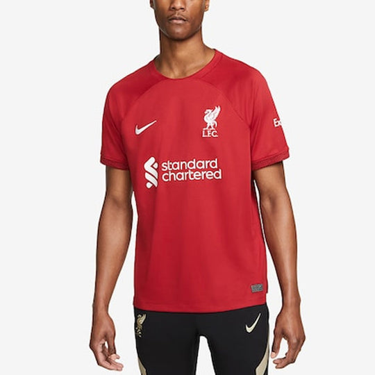 Men's Nike 2022-23 Season Liverpool Fan Edition Logo Pattern Printing Short Sleeve Soccer/Football Jersey Deep Red DM1843-609