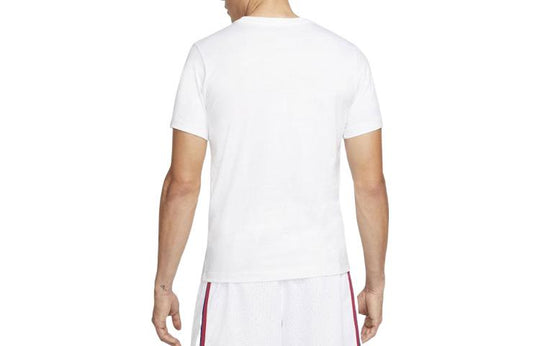 Men's Jordan Casual Pattern Logo Printing Round Neck Pullover Short Sleeve White T-Shirt DV5537-100