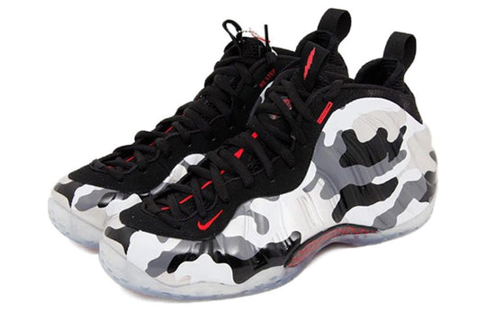 NIKE FOAMPOSITE ONE USED SIZE 11 FIGHTER JET WHITE BLACK HYPER RED 575420  001