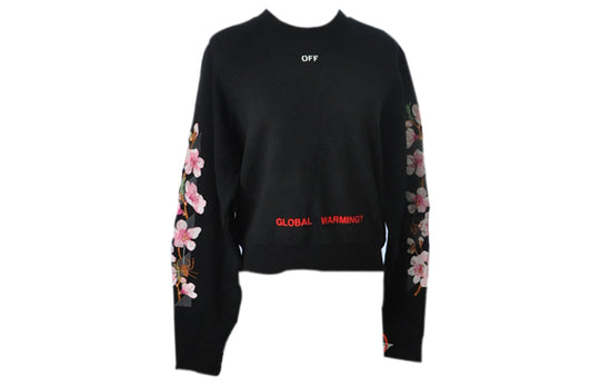 (WMNS) OFF-WHITE Fw17 Cherry Blossoms Embroidery Floral Round Neck Sweater OWBA026E170030531088
